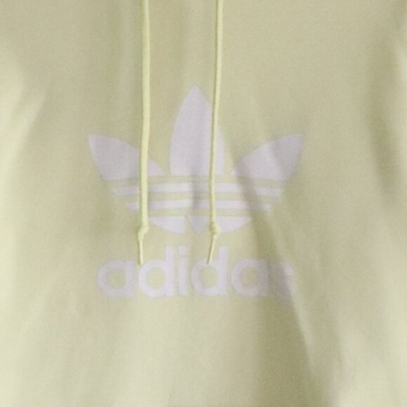 Adidas Yellow Sz XS Womens Cotton Hooded Pullover Drawstring Pocket Sweater - Picture 6 of 12